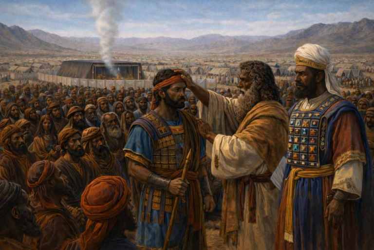 Moses Anoints Joshua showing the succession of leadership but most importantly the presence of God in the leadership transition